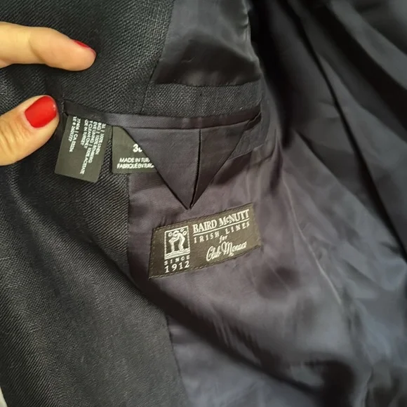 Club Monaco Summer Linen Blazer in Navy Size 36S
